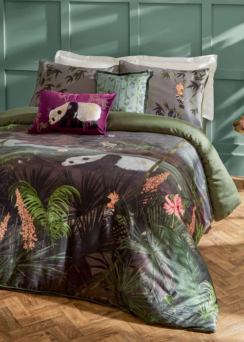 Paoletti Chuan Exotic Jungle Duvet Cover Set - Double Image 1