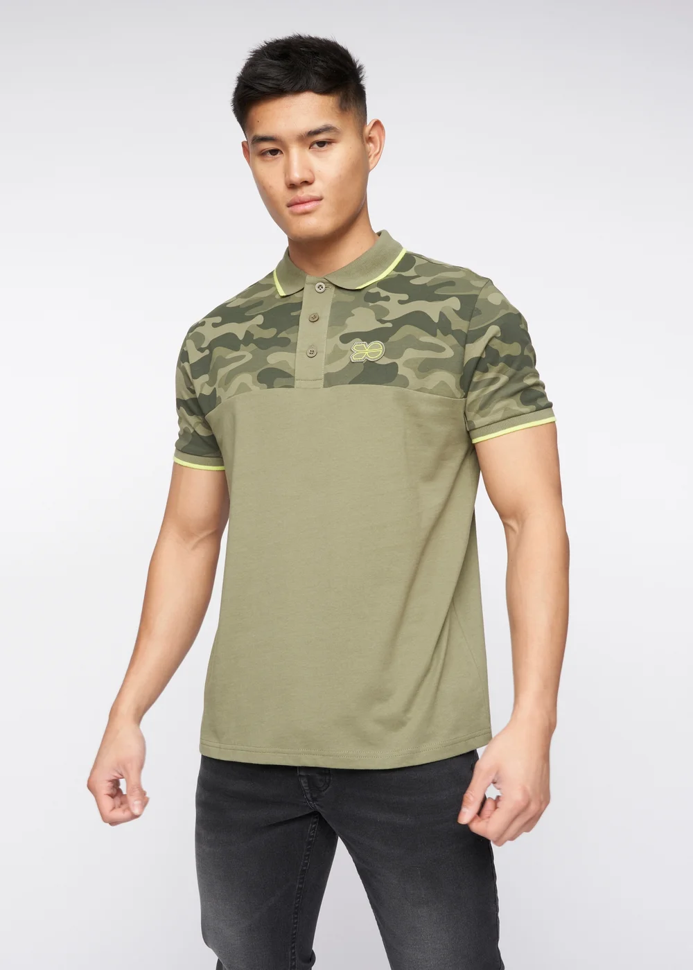 Crosshatch Olive Brightling Camo Polo - S Image 4