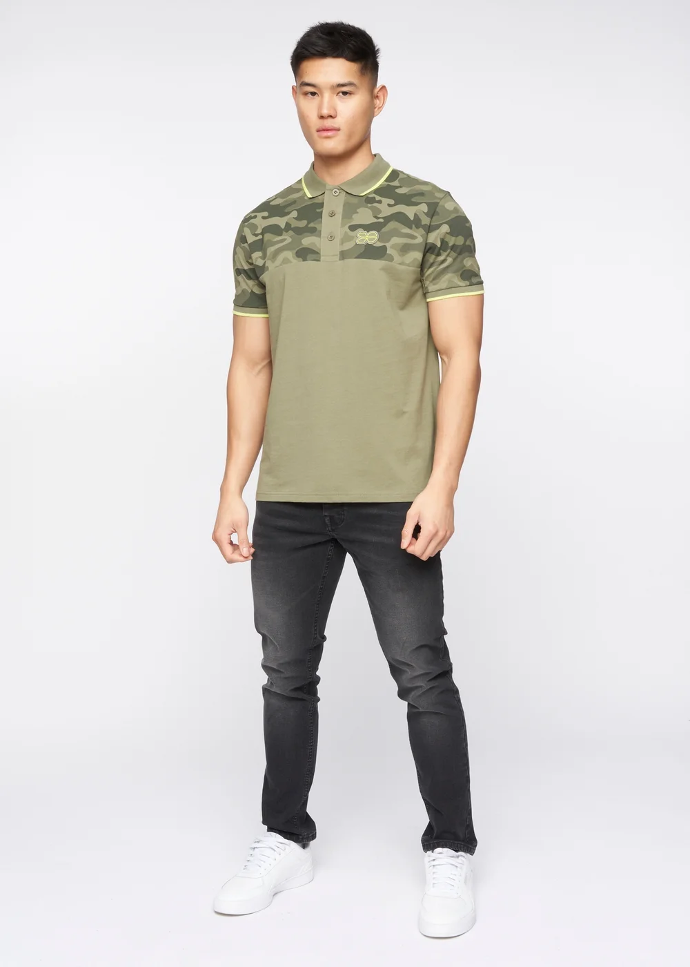 Crosshatch Olive Brightling Camo Polo - S Image 1