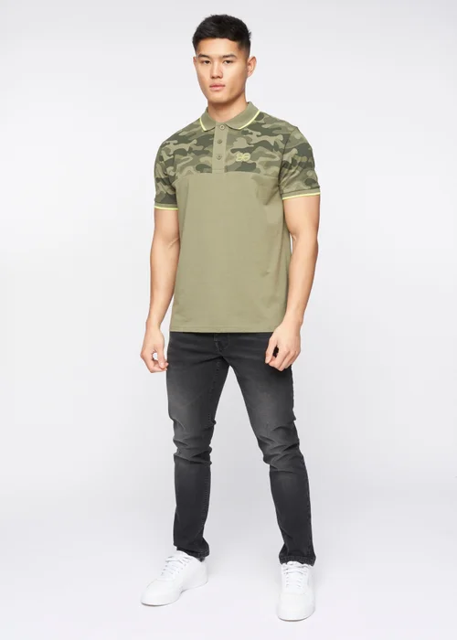 Crosshatch Olive Brightling Camo Polo - S Image 1