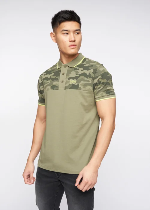 Crosshatch Olive Brightling Camo Polo - S Image 5