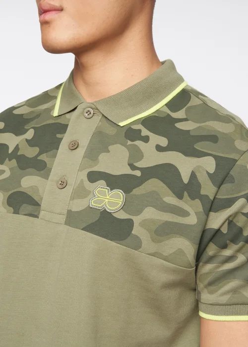 Crosshatch Olive Brightling Camo Polo - S Image 3