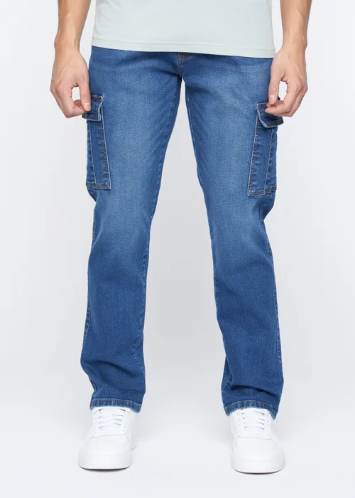 Crosshatch Stone Wash Kremtap Cargo Jeans - 30/L30 Image 1