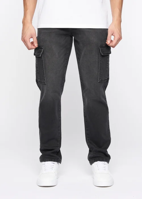 Crosshatch Black Wash Kremtap Cargo Jeans - 30/L30 Image 1