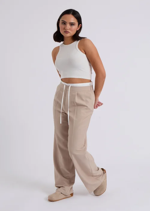 Urban Bliss Stone Double Waistband Wide Leg Trouser - 8 Image 2