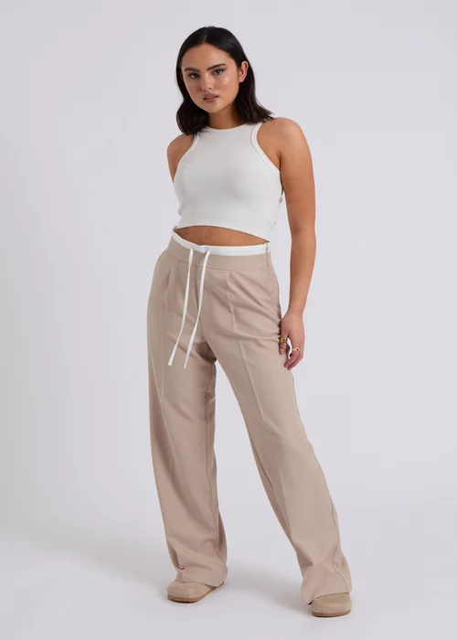 Urban Bliss Stone Double Waistband Wide Leg Trouser - 8 Image 3
