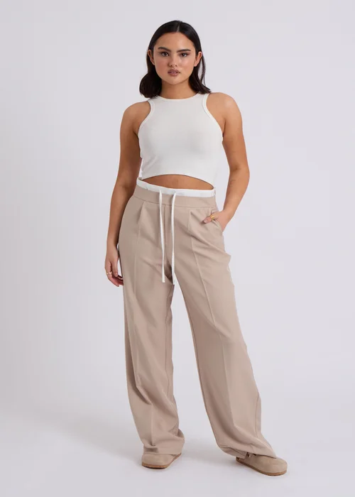 Urban Bliss Stone Double Waistband Wide Leg Trouser - 8 Image 1