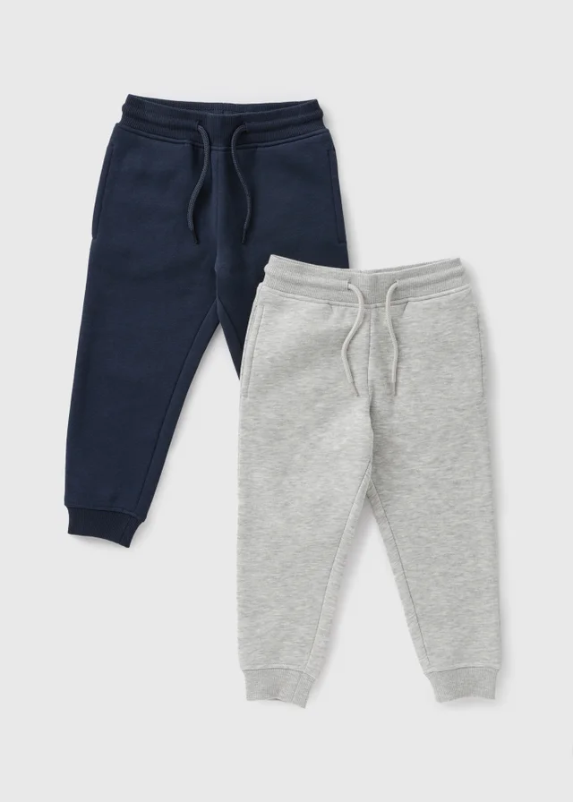 2 Pack Boys Navy & Grey Jogging Bottoms (1-7yrs)