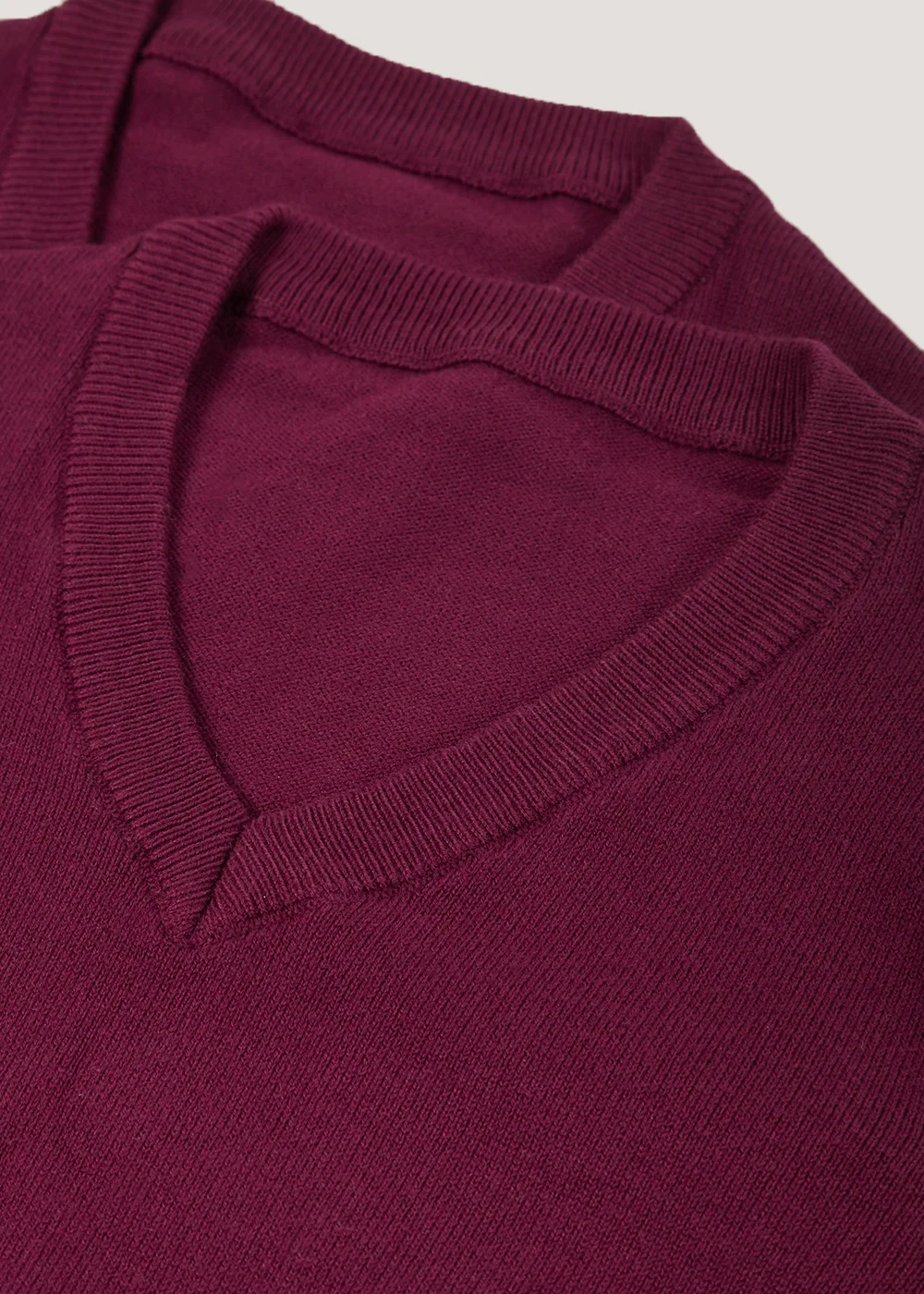 2 Pack Burgundy V-Neck Knit Jumper (Younger 4-12) - 4 Yrs Image 2