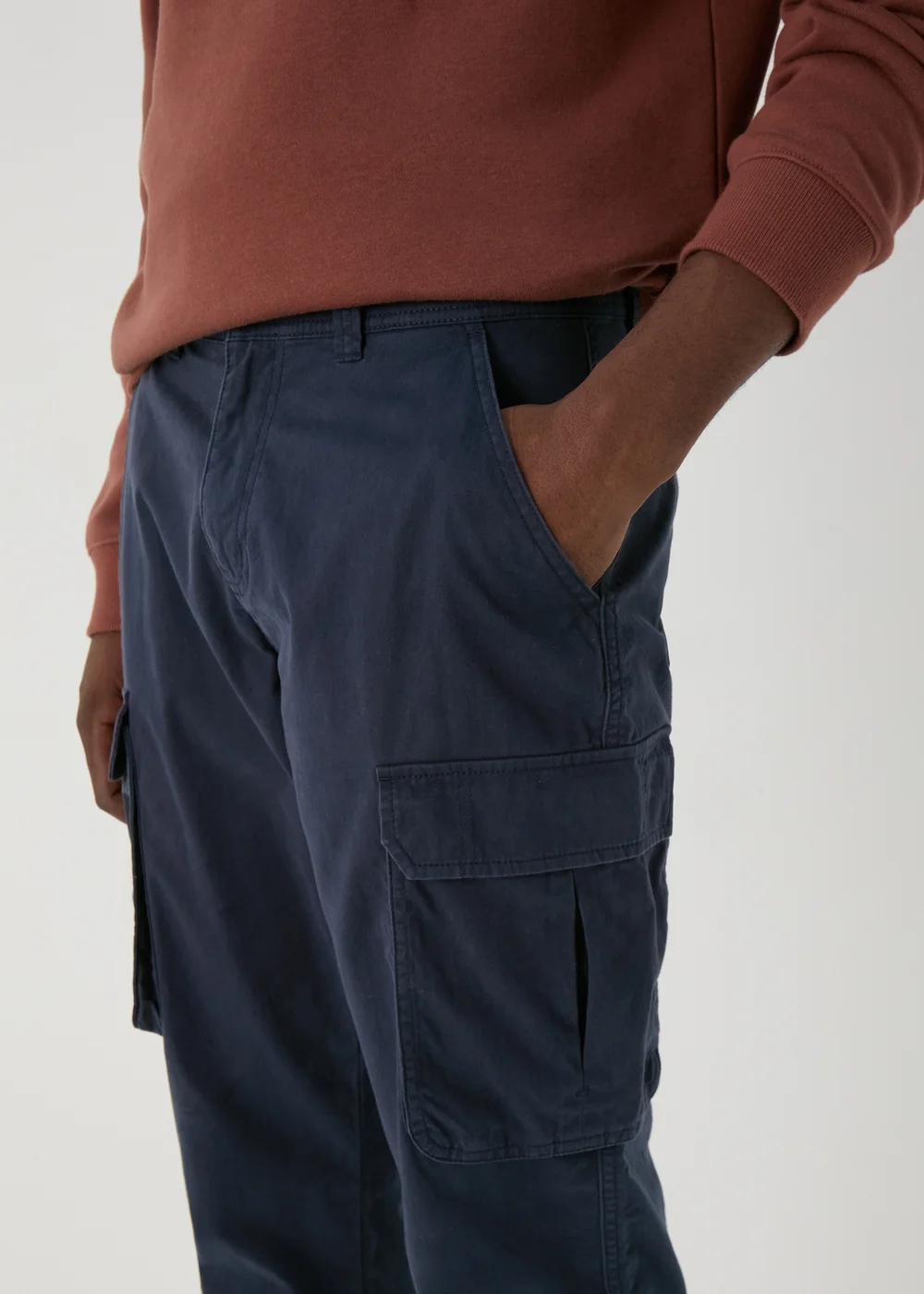 Navy Cargo Trousers - 30 Waist Regular Image 3