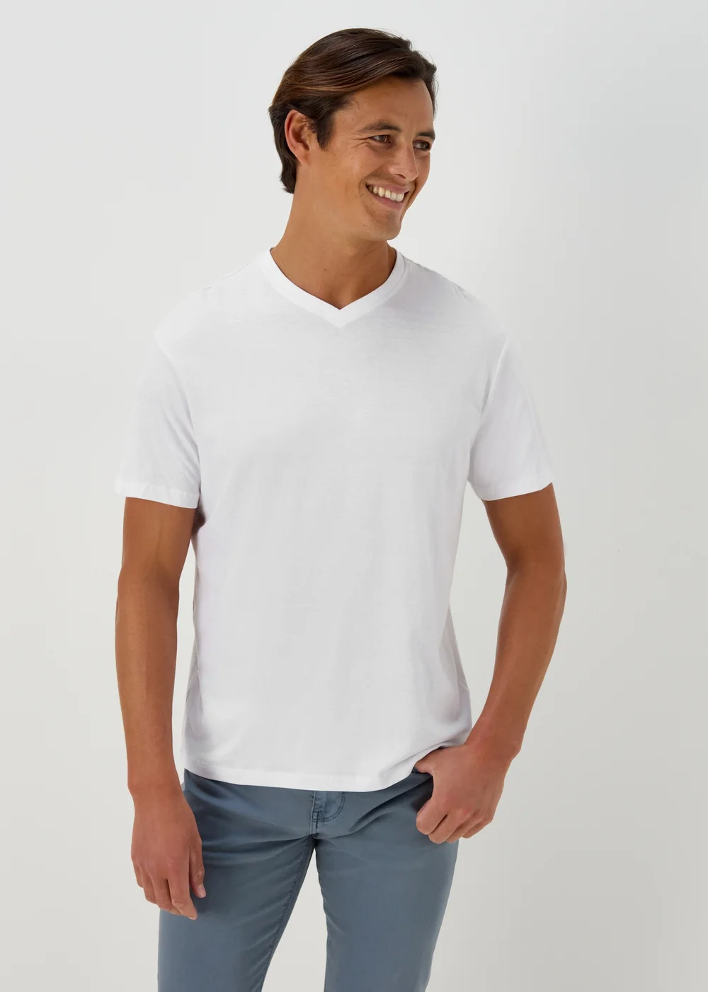 White Essential V-Neck T-Shirt - XS Image 3