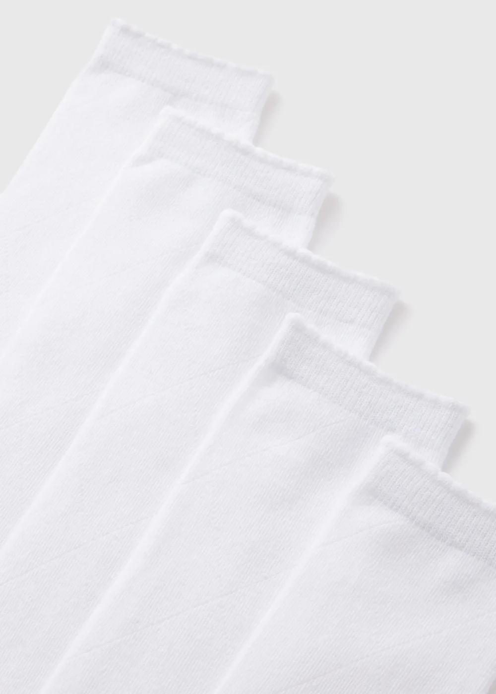 5 Pack Girls White Diamond Socks (Younger 6-Older 5.5) - 4-5.5 Image 2