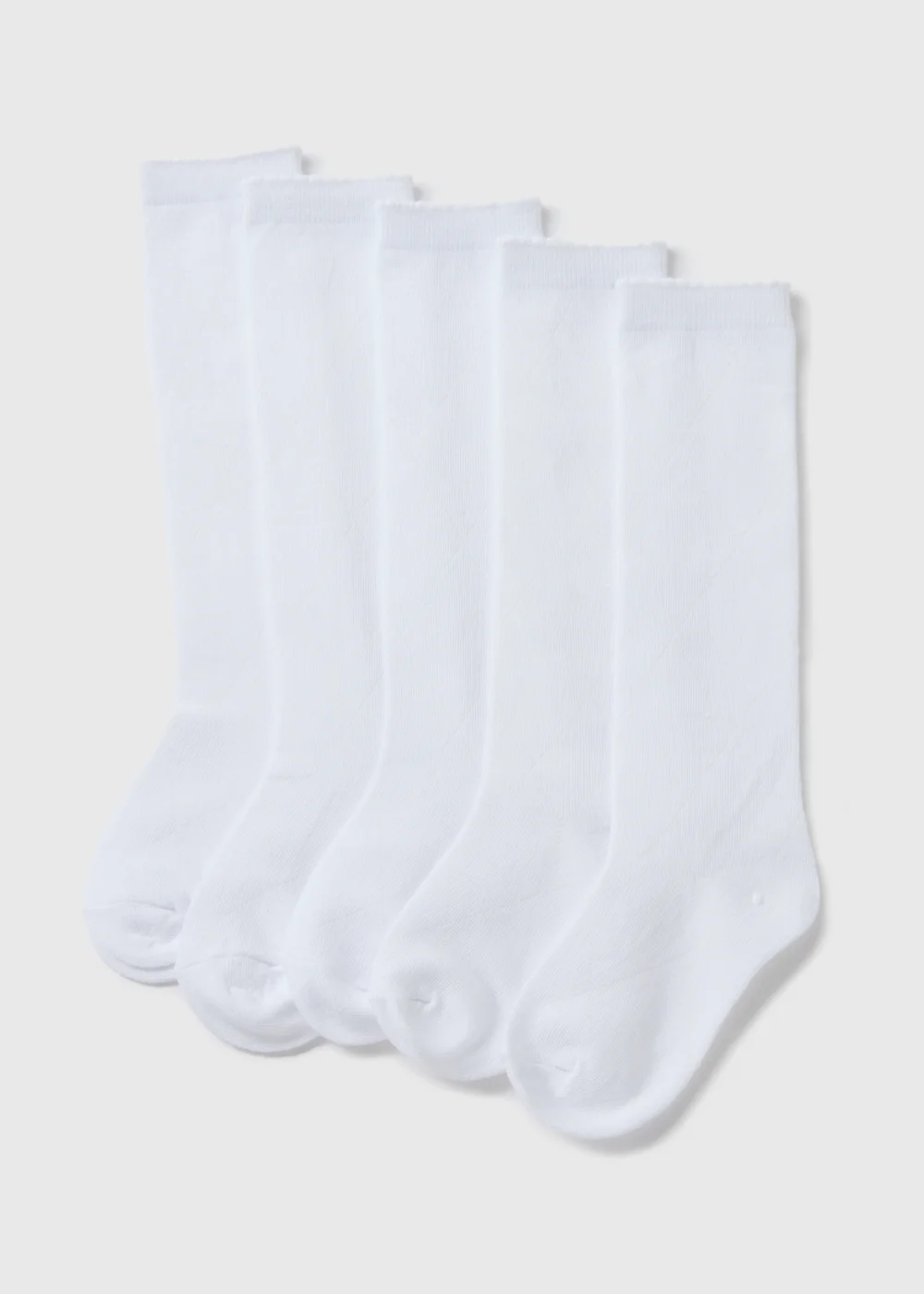 5 Pack Girls White Knee High Socks (Younger 6-Older 5.5) - 4-5.5 Image 1