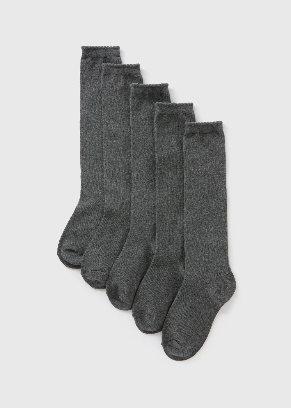 5 Pack Girls Grey Diamond Socks (Younger 6-Older 5.5) - 4-5.5 Image 1