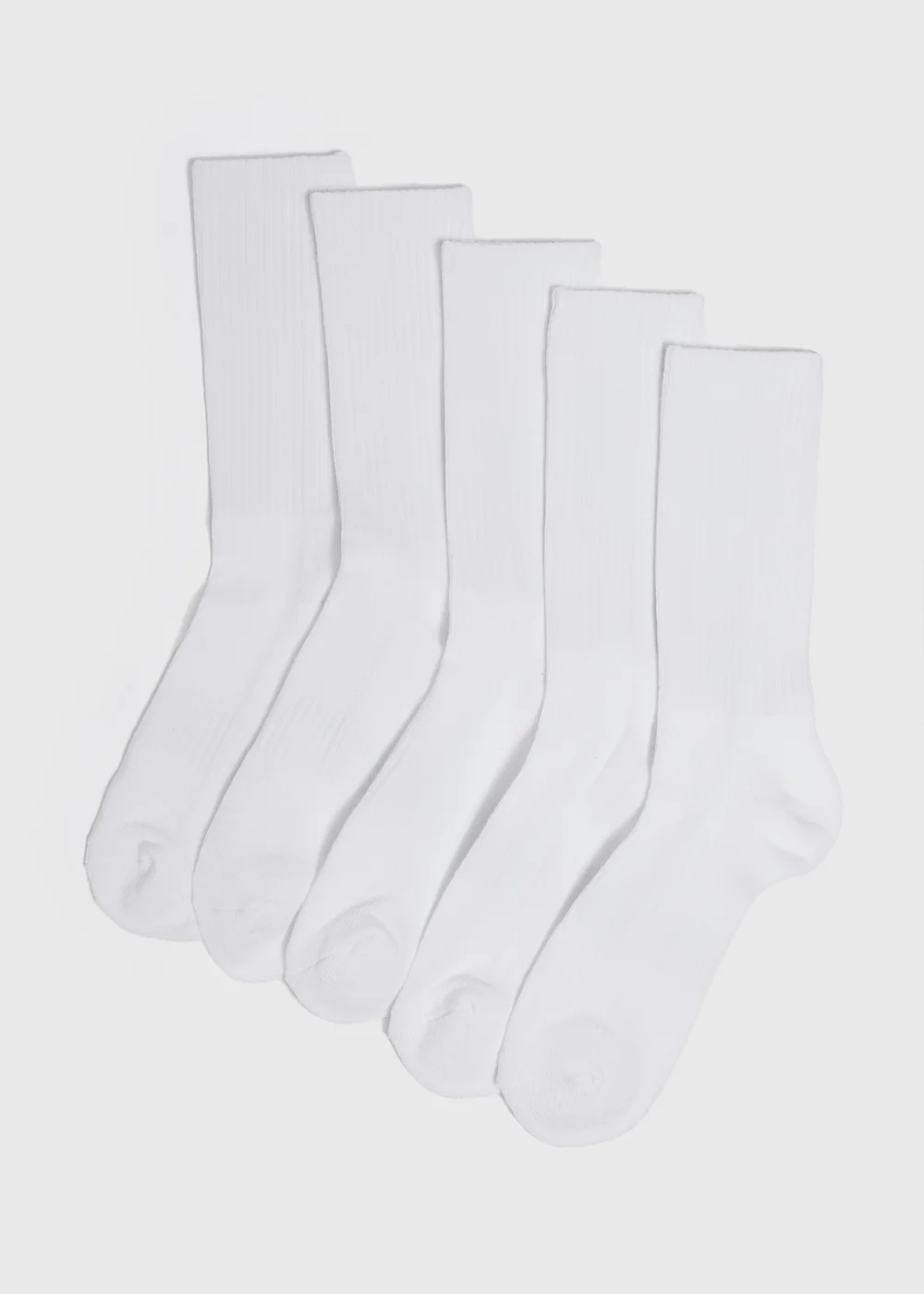 5 Pack White Sports Socks - 6-8.5 Image 1