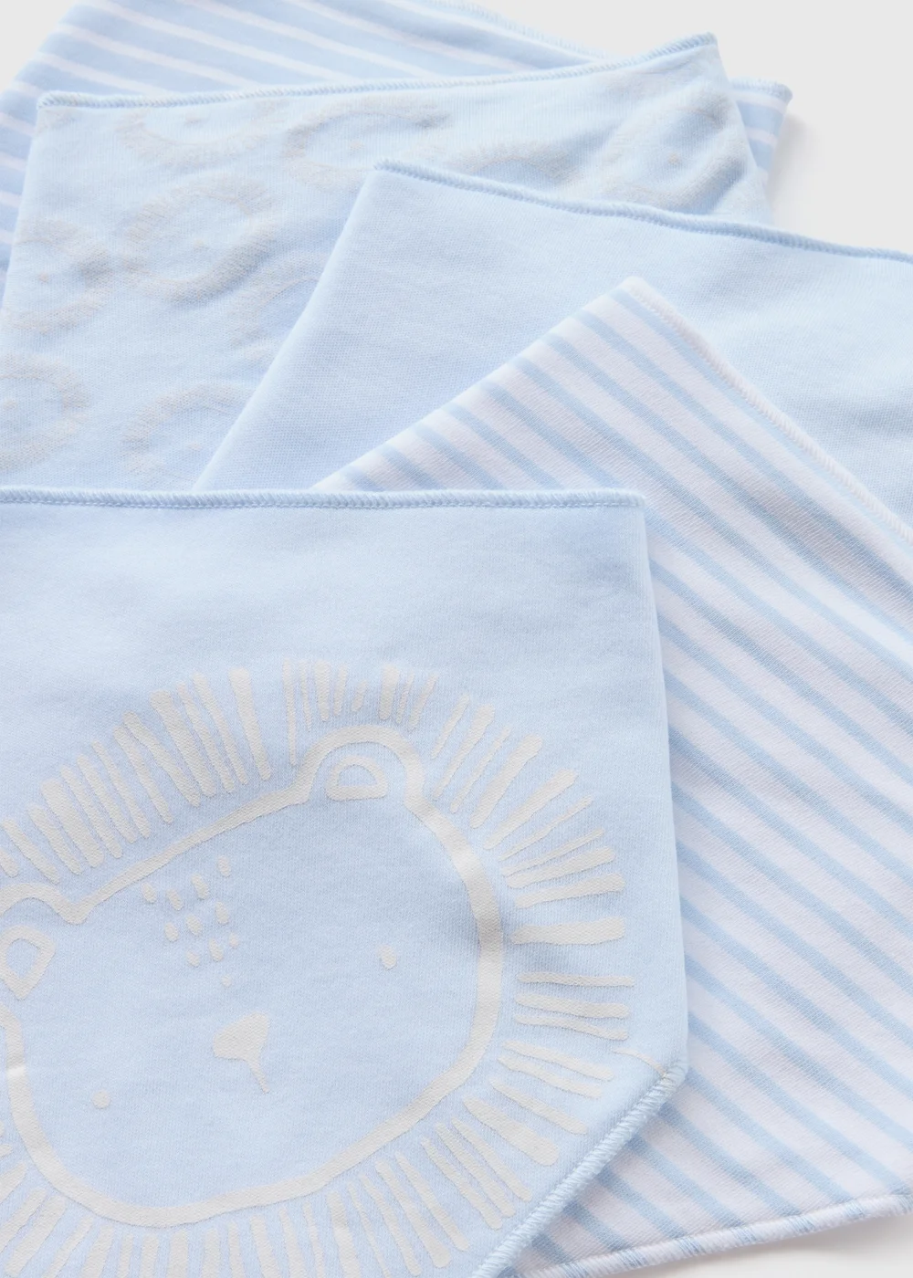 5 Pack Baby Blue Bandana Bibs - One Size Image 2