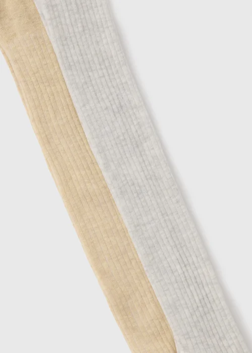 2 Pack Girls Grey Ribbed Tights (2-11yrs) - 2-3 Yrs Image 2