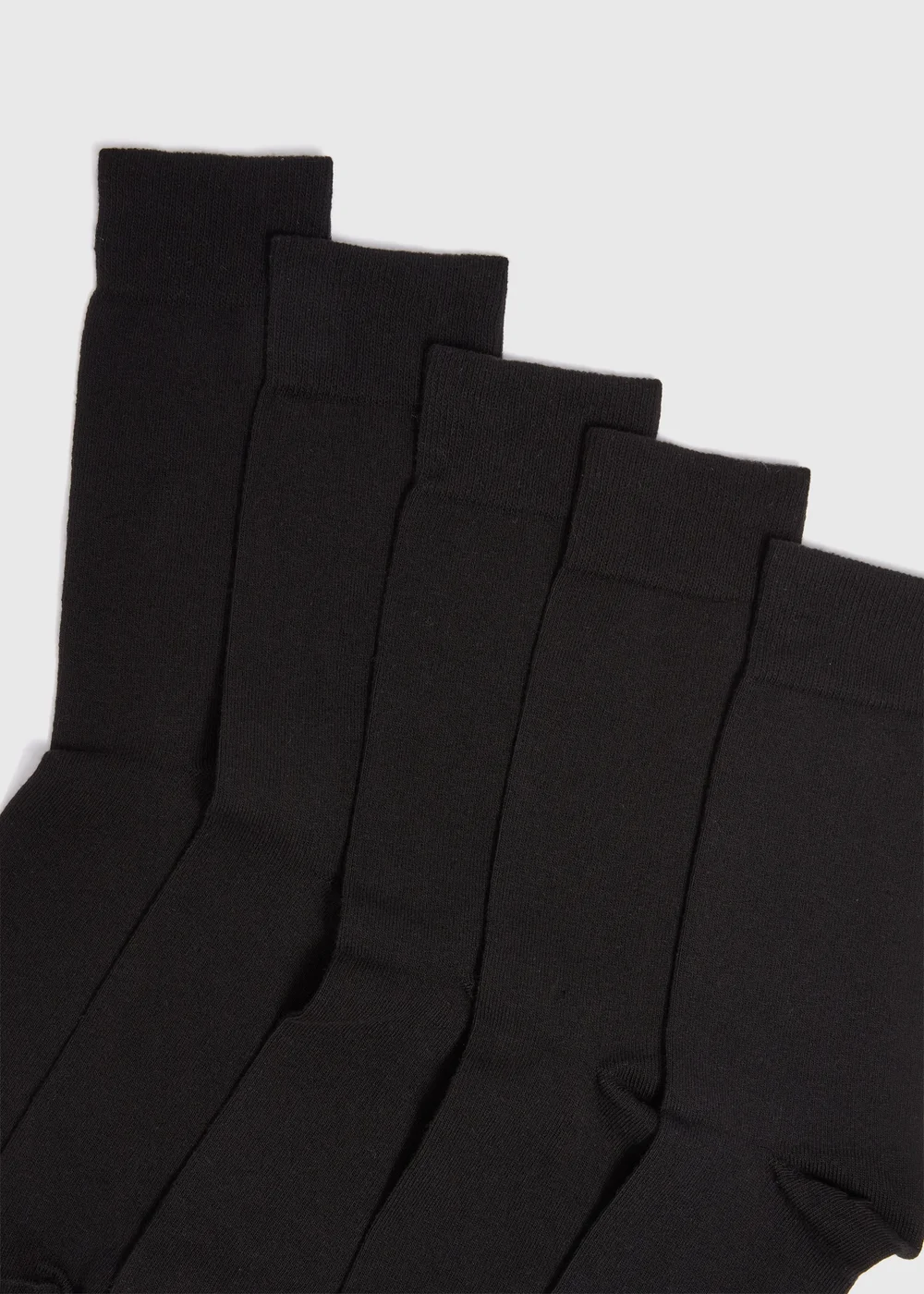 5 Pack Black Plain Socks - 6-8.5 Image 2