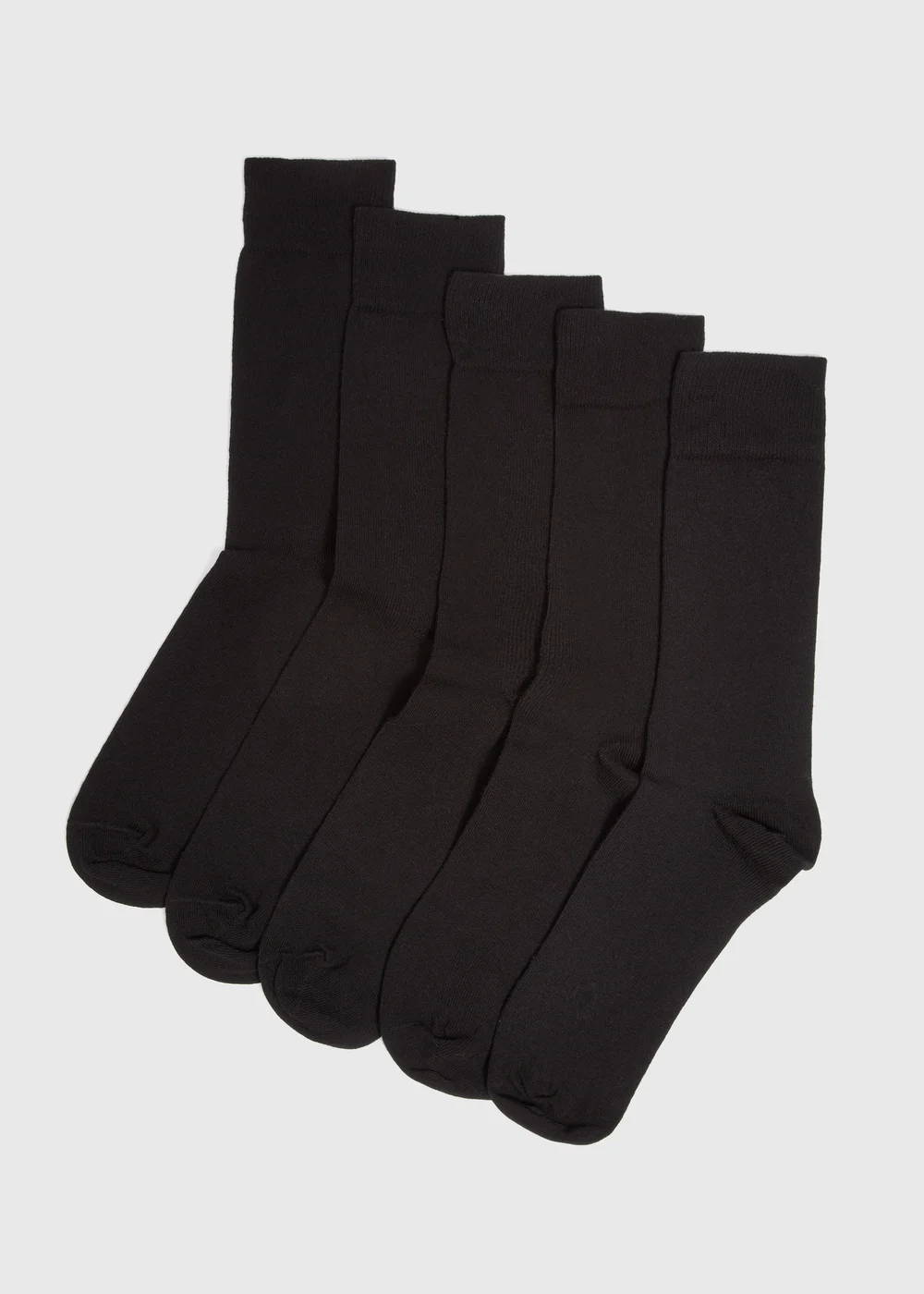 5 Pack Black Plain Socks - 6-8.5 Image 1