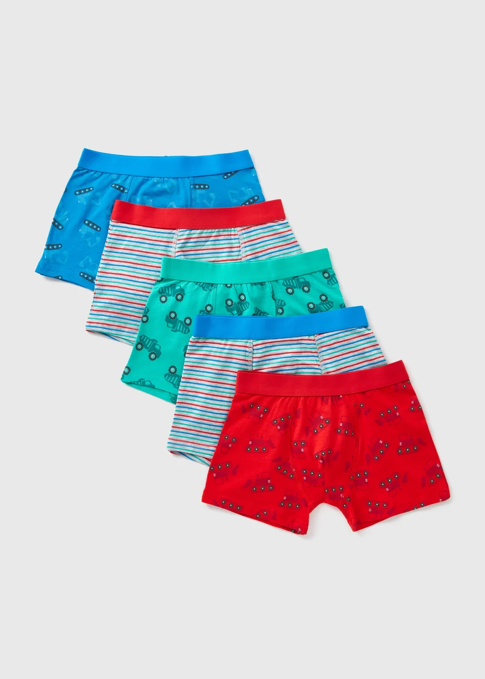 5 Pack Boys Multicolour Transport Boxers (4-16yrs) - 4-5 Yrs Image 1