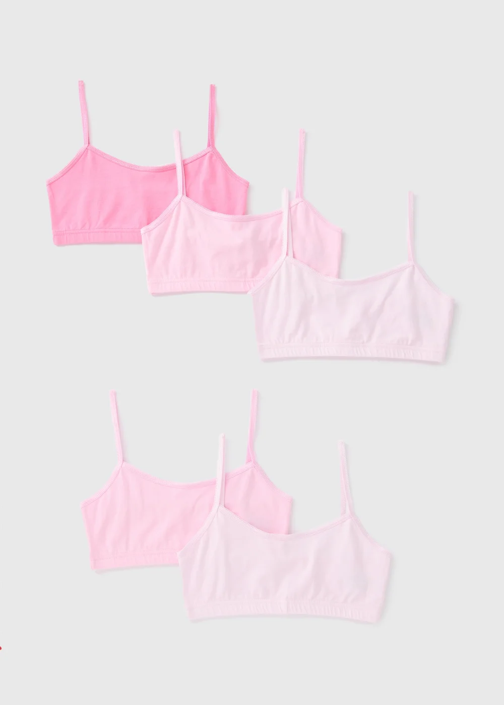 5 Pack Pink Crop Tops (6-13yrs) - 6-7 Yrs Image 1