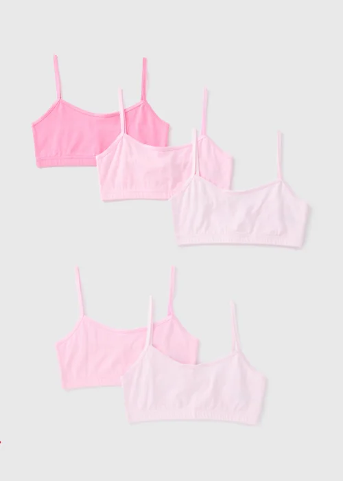 5 Pack Pink Crop Tops (6-13yrs) - 6-7 Yrs Image 1