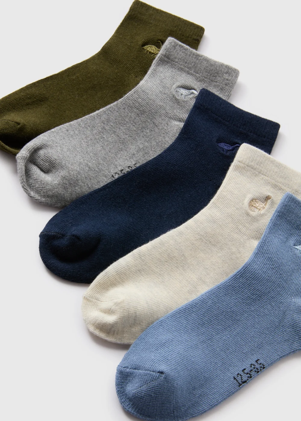 5 Pack Multicolour Dinosaur Socks (Younger 6-Older 6.5) - 4-6.5 Image 2