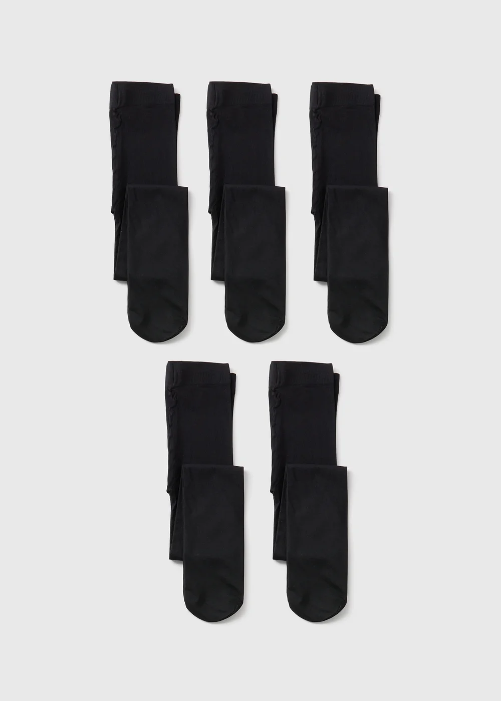 5 Pack Girls Black Opaque Tights (6-14yrs) - 6-7 Yrs Image 1