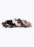 Muse Animal Print Five Pack Scrunchies - One Size Image 1