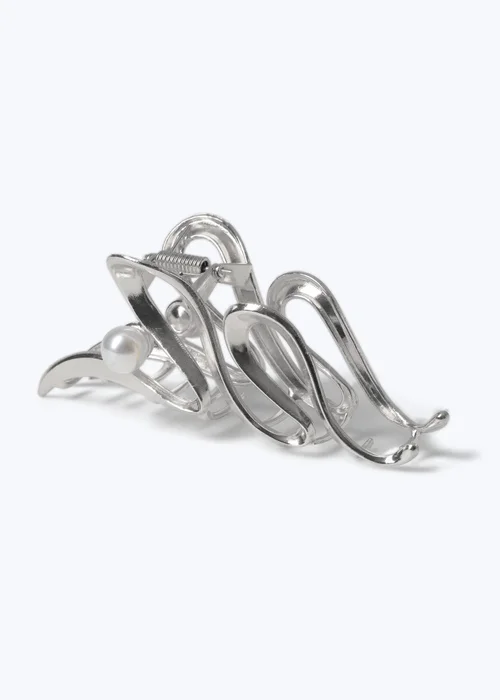 Muse Silver Metal Squiggle Claw Clip - One Size Image 2