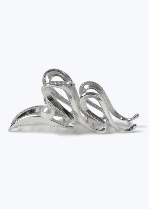 Muse Silver Metal Squiggle Claw Clip - One Size Image 1