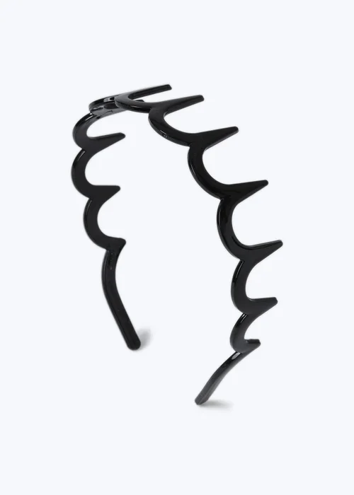 Muse Black Plastic Zigzag Headband - One Size Image 1