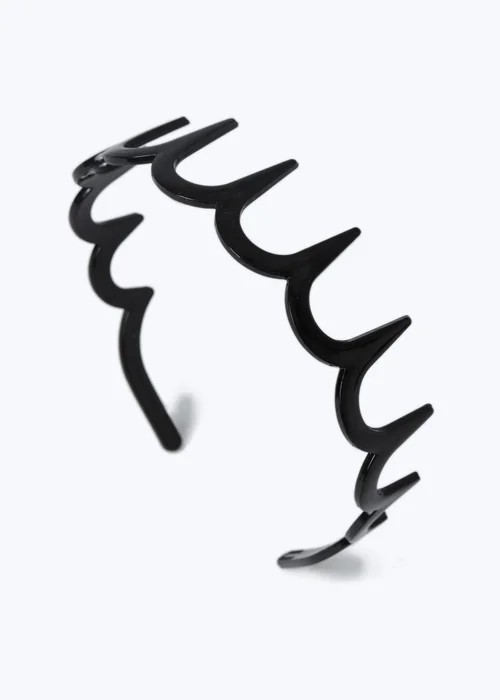 Muse Black Plastic Zigzag Headband - One Size Image 2