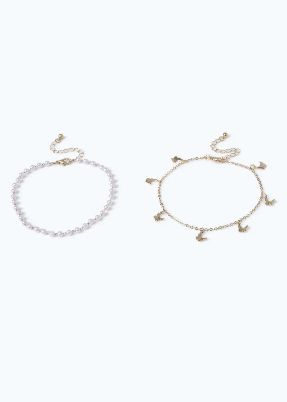 Muse Gold Pearl 2 Pack Anklet - One Size Image 1