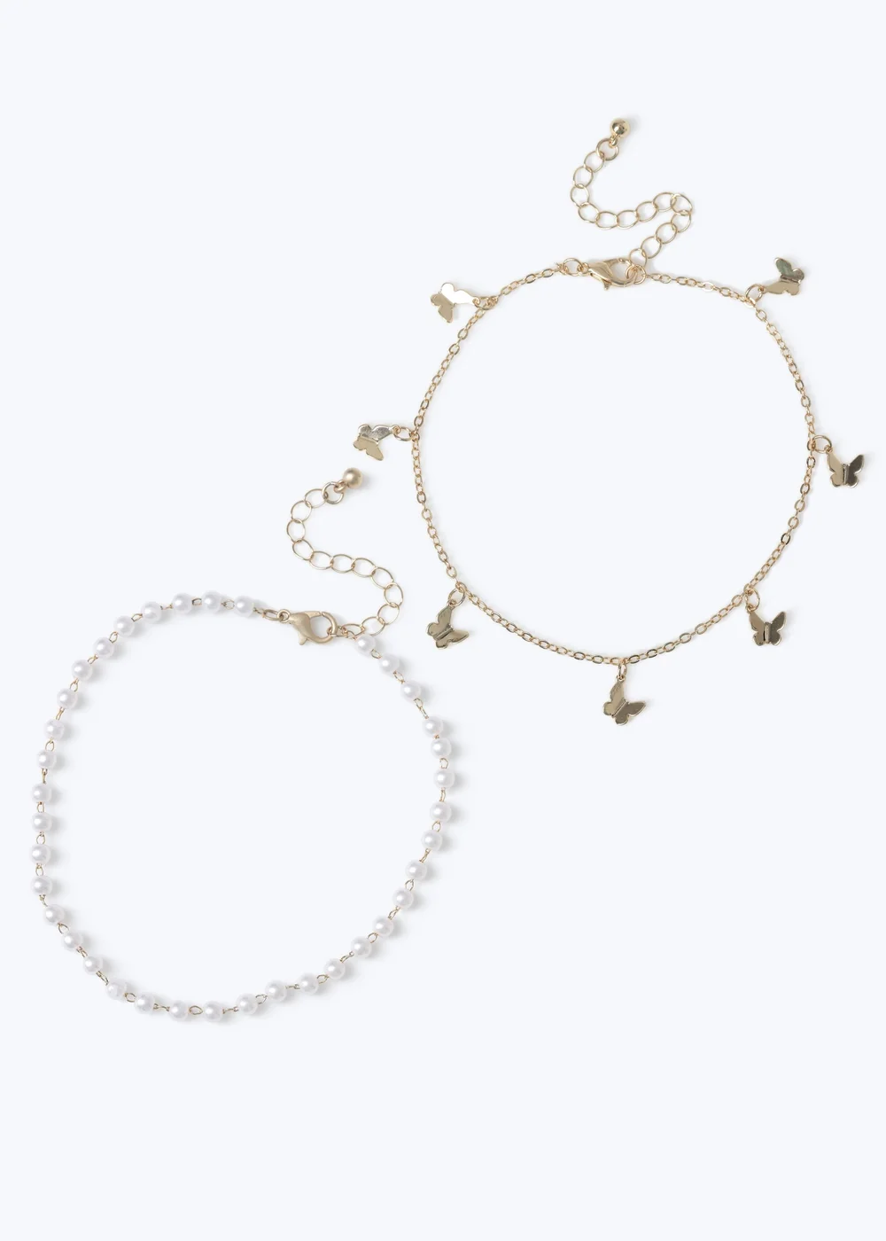 Muse Gold Pearl 2 Pack Anklet - One Size Image 2