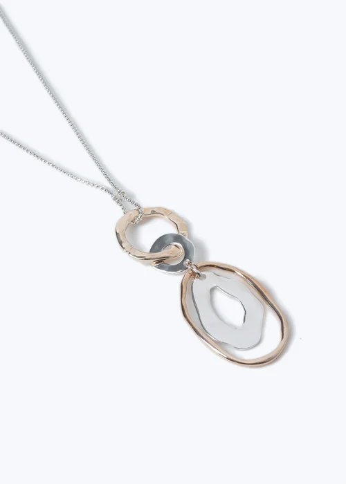 Muse Hammered Link Long Necklace Rose Gold - One Size Image 2