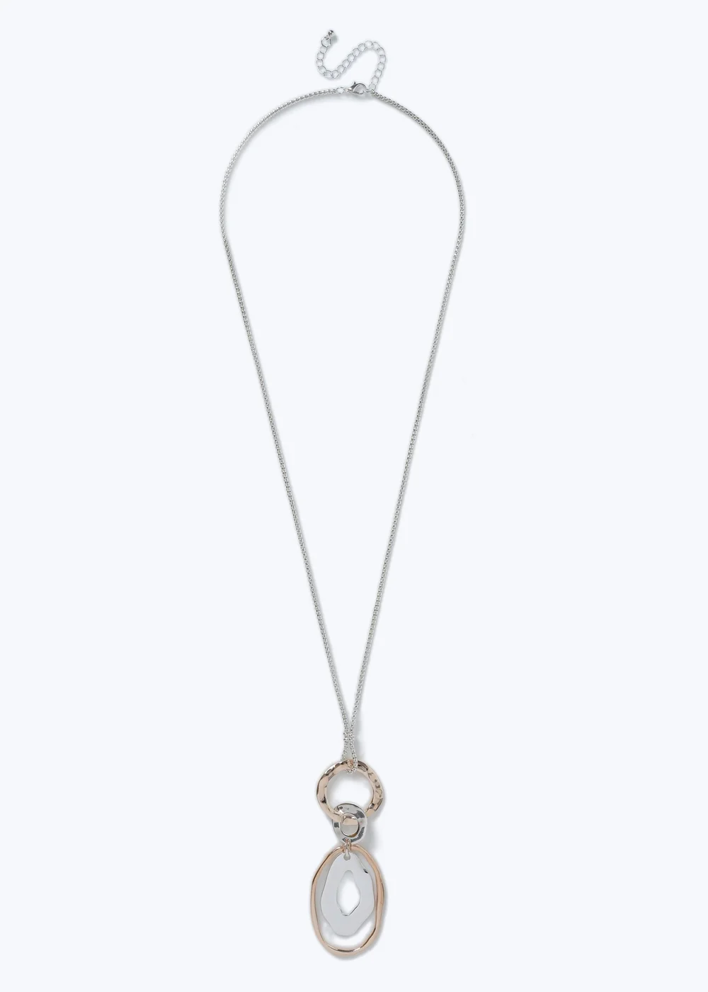 Muse Hammered Link Long Necklace Rose Gold - One Size Image 1