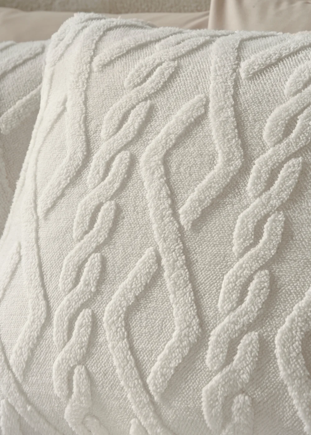 White Cable Knit Duvet Set - Double Image 2