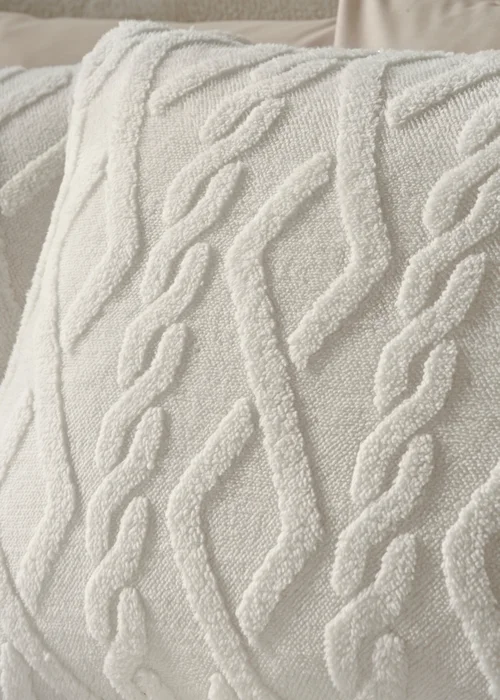 White Cable Knit Duvet Set - Double Image 2