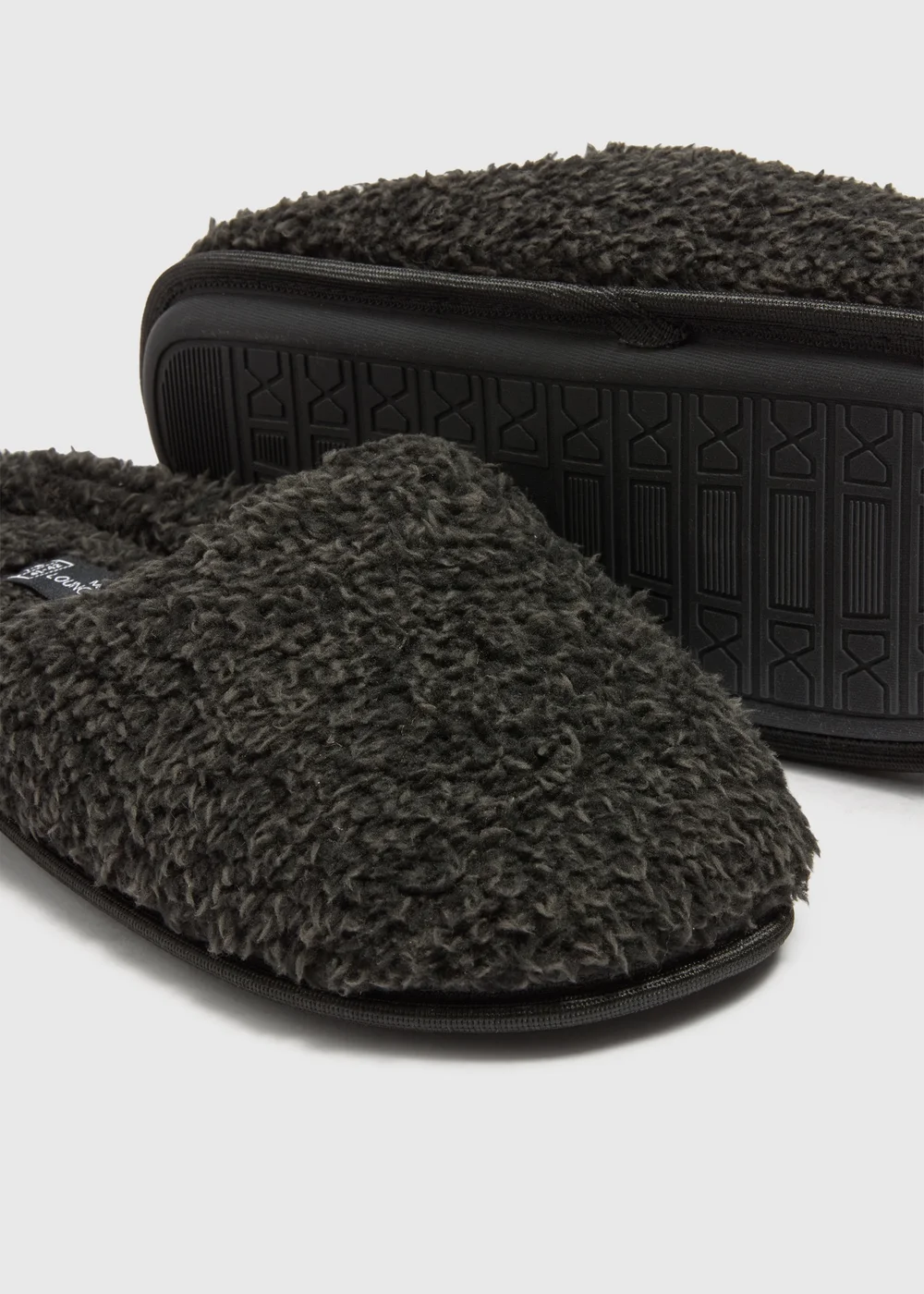 Charcoal Fluffy Gown Mule Slippers - Size 7 - 8 Image 2