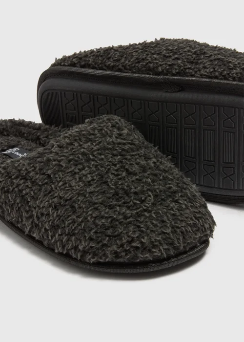 Charcoal Fluffy Gown Mule Slippers - Size 7 - 8 Image 2