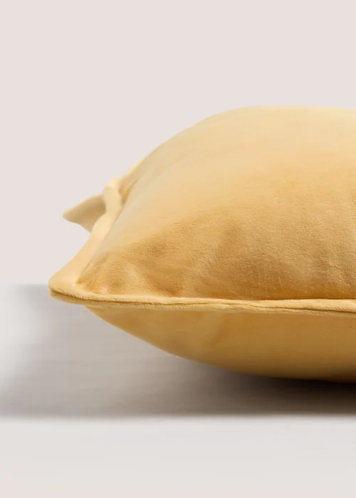 Ochre Velvet Cushion Image 2