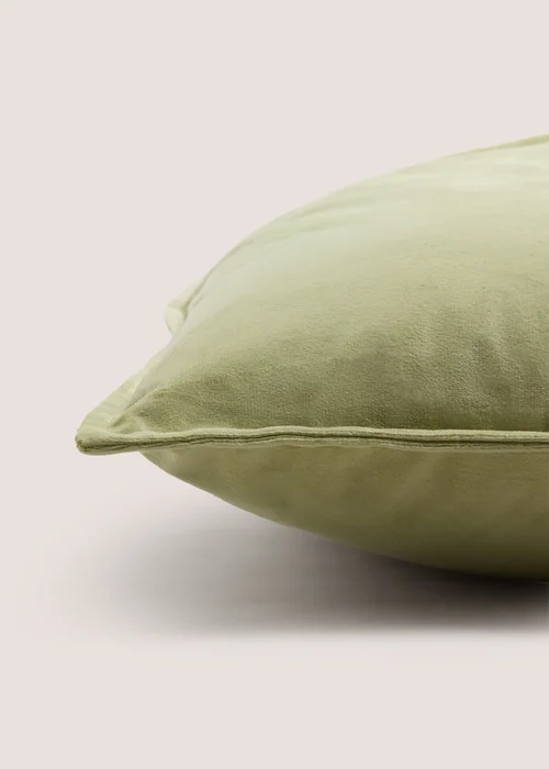 Green Velvet Cushion Image 2