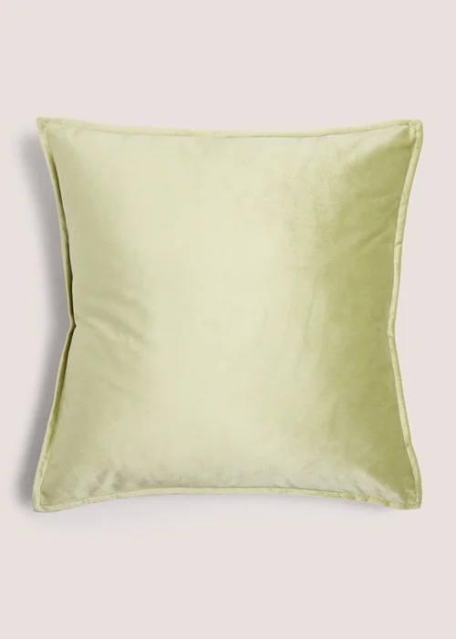 Green Velvet Cushion Image 1