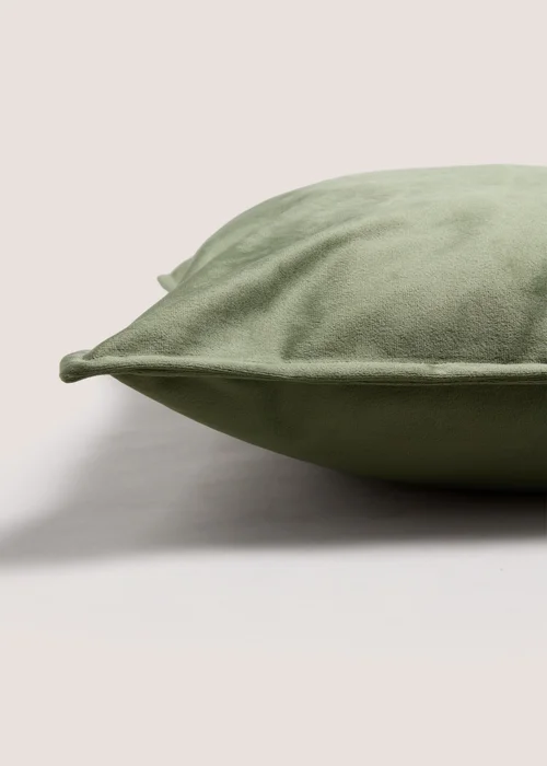 Large Green Velvet Cushion Image 2