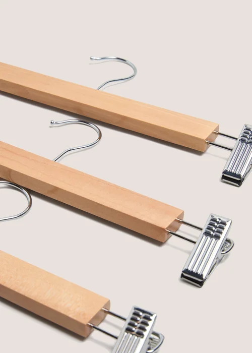 3 Pack Wood Trouser Hangers Image 2