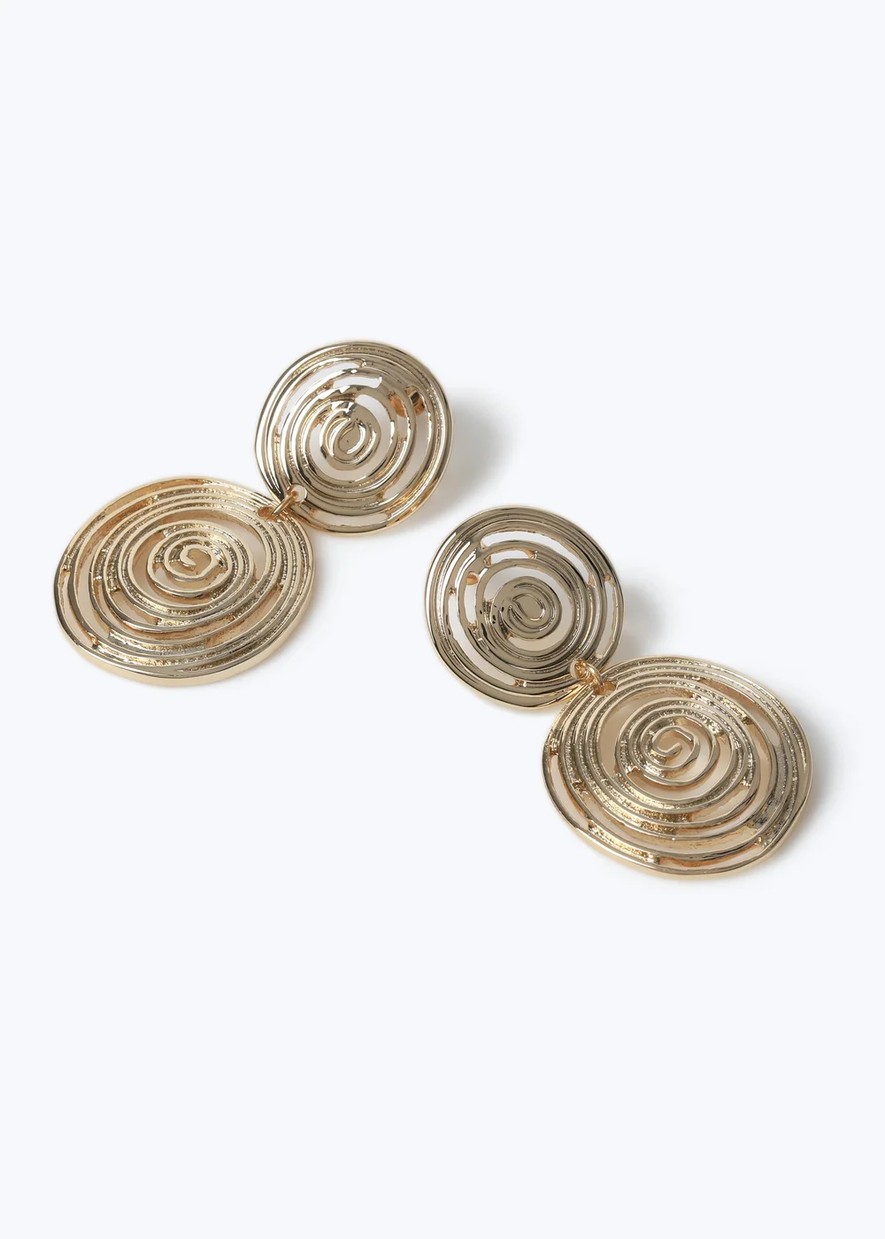 Muse Double Swirl Drop Earring Gold - One Size Image 2