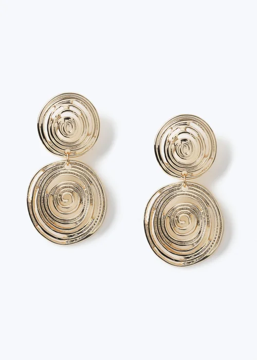 Muse Double Swirl Drop Earring Gold - One Size Image 1