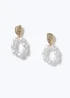 Muse Gold Pearl Circle Drop Earring - One Size Image 1