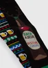 2 Pack Black Christmas Beer Socks - Sizes 6 - 8.5 Image 2